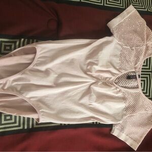 Pink Mesh Sleeve Bodysuit